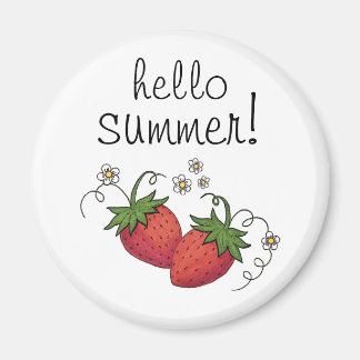 "Hello Summer" Strawberry-Magnet Magnet