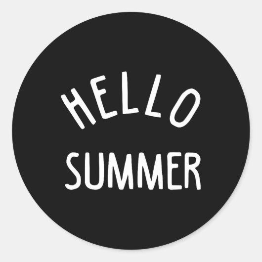 Hello Summer T Funny Summer Ferien Beach Geschenk  Runder Aufkleber (Vorderseite)
