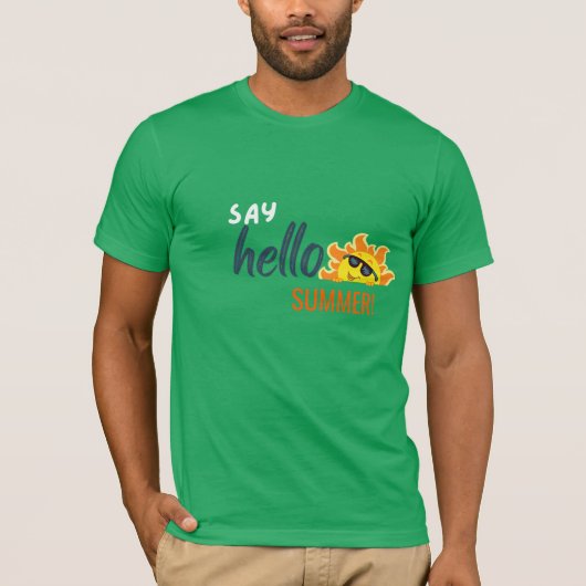 Hello Summer T-Shirt – Modern Graphic Tee for Beac (Vorderseite)