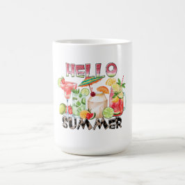Hello Summer Tropical Drinks Tasse - Erfrischende