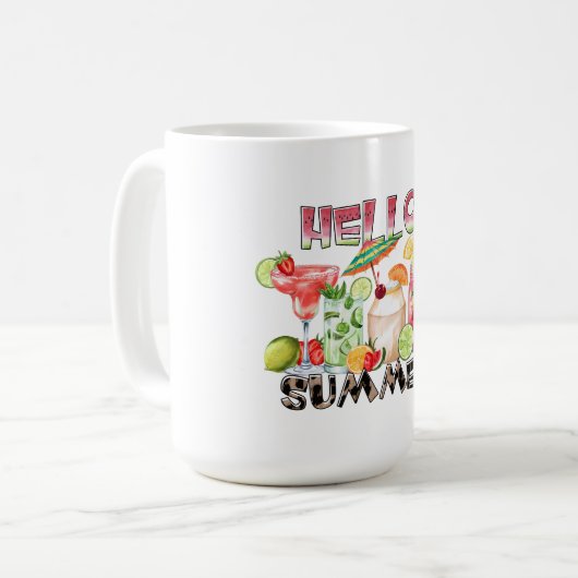 Hello Summer Tropical Drinks Tasse - Erfrischende  (Vorderseite Links)