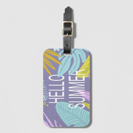 Hello Summer Tropical Luggage Tag Gepäckanhänger (Vorderseite Vertikal)