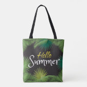 Hello Summer Tropical Palm Green Leafahmen Tasche (Rückseite)