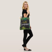 Hello Summer Tropical Palm Green Leafahmen Tasche (Am Model)