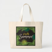 Hello Summer Tropical Palm Leafs Rahmen Botanical Jumbo Stoffbeutel (Vorne)