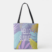 Hello Summer Tropical Pastel Blätter Tasche (Rückseite)