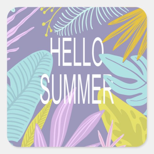 Hello Summer Tropical Sticker (Vorderseite)