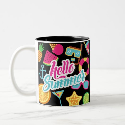 Hello Summer Two-Tone Coffee Tasse (Links)