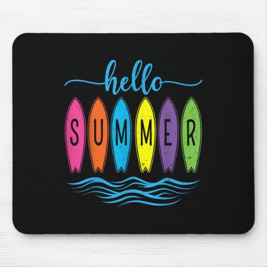 Hello Summer Vacacation Vibes Shirt - Summer Beach Mousepad (Vorne)
