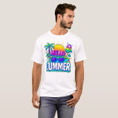 Hello Summer Vibes - Design tropischer Cartoon T-Shirt (Vorne ganz)