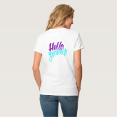 Hello Summer Vibranly Script Design T-Shirt (Rückseite Vollansicht)
