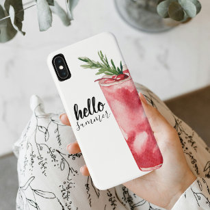Hello Summer Watercolor Red Cherry Cocktail Case-Mate iPhone Hülle