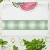 Hello Summer Watermelon Gingham Geschirrtuch (Gefaltet)