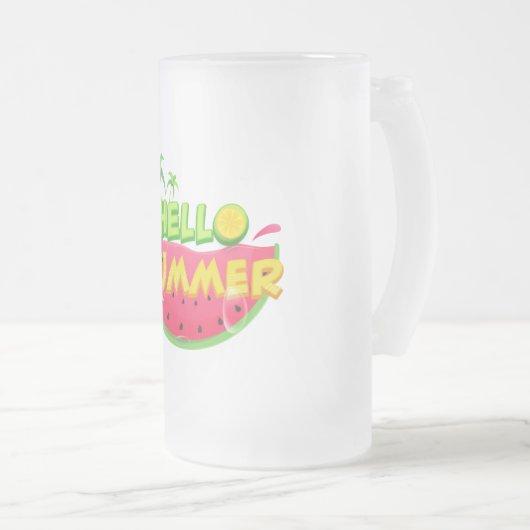 Hello Summer Watermelon Mattglas Bierglas (VorderseiteRechts)