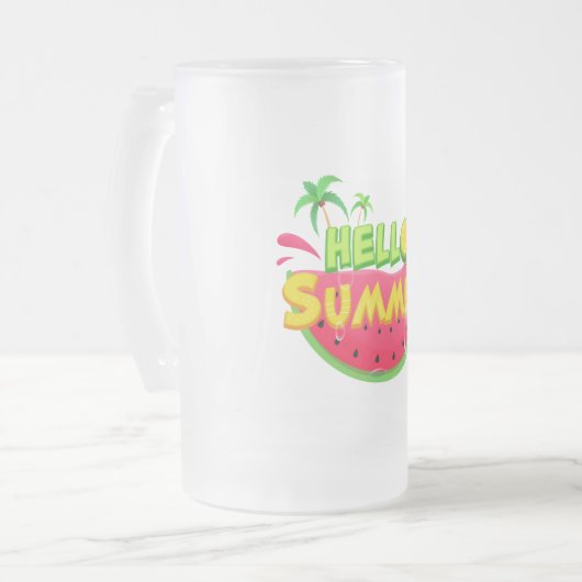 Hello Summer Watermelon Mattglas Bierglas (Vorderseite Links)