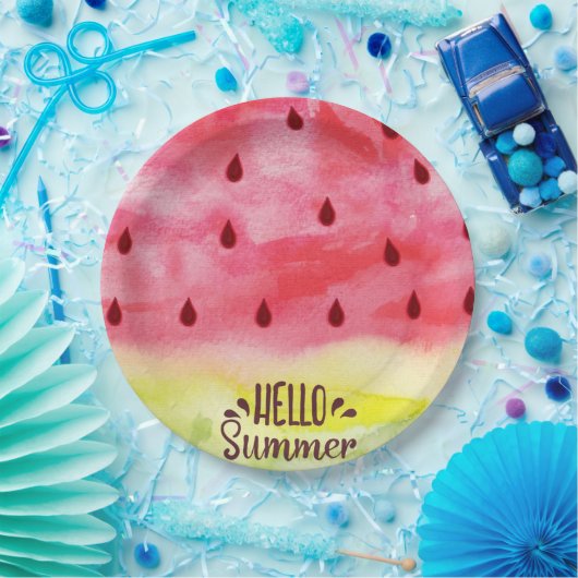 Hello Summer Watermelon Pappteller (Party)