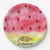 Hello Summer Watermelon Pappteller (Vorderseite)