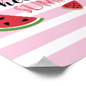 Hello Summer Watermelon Slices Niedlich Pink White Poster (Ecke)
