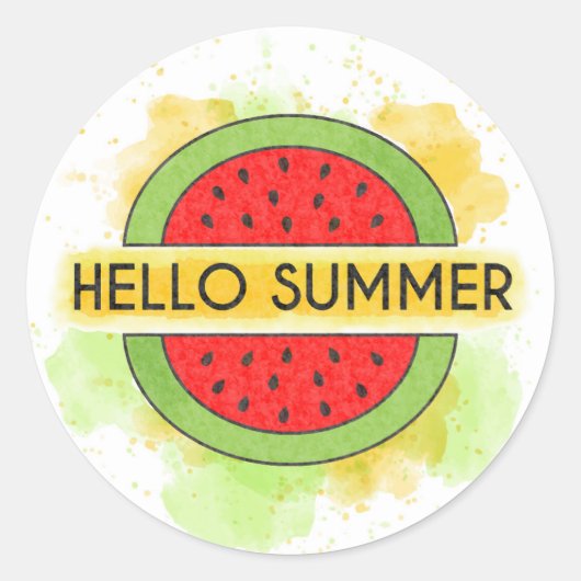 Hello Summer Watermelon Sticker (Vorderseite)