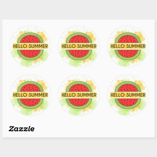 Hello Summer Watermelon Sticker (Blatt)