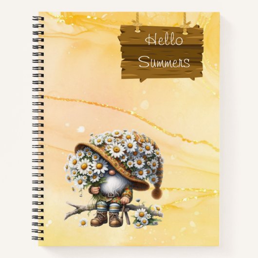 Hello Summer Yellow Spiral Notebook Notizblock (Vorderseite)
