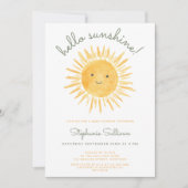 Hello Sunshine Baby Shower  Einladung (Vorderseite)