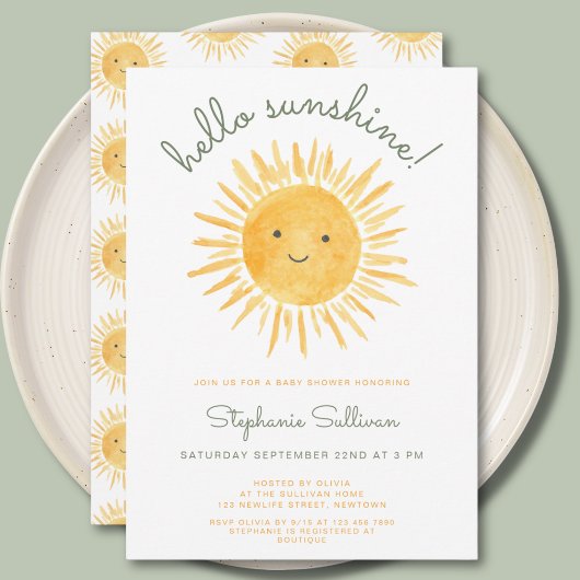 Hello Sunshine Baby Shower  Einladung