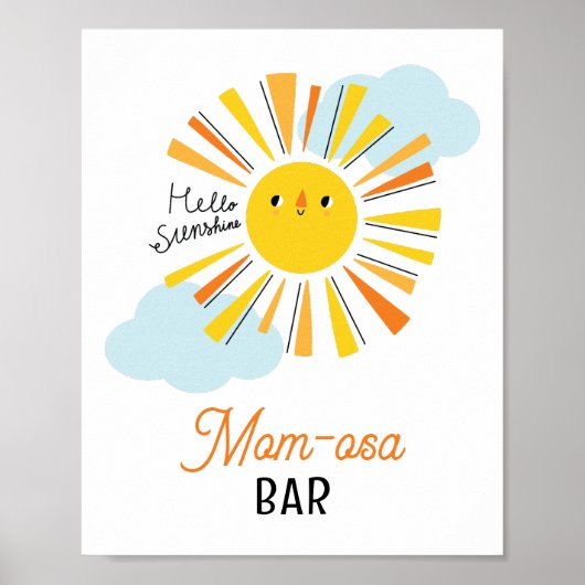 Hello Sunshine Baby Shower Mama-osa Bar Poster (Vorne)