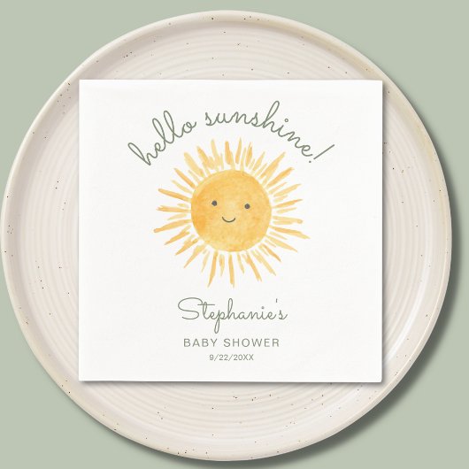 Hello Sunshine Baby Shower Serviette