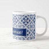 HELLO SUNSHINE Blue & White Sicilian Tile Jumbo-Tasse (Rechts)