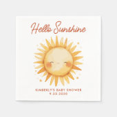 Hello Sunshine Boho Sun Gender Neutral Baby Shower Serviette (Vorderseite)