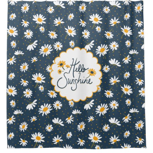 Hello Sunshine Classic Yellow Daisy Blume Duschvorhang (Vorderseite)
