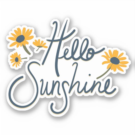 Hello Sunshine Daisy Blume Motif Aufkleber (Vorderseite)