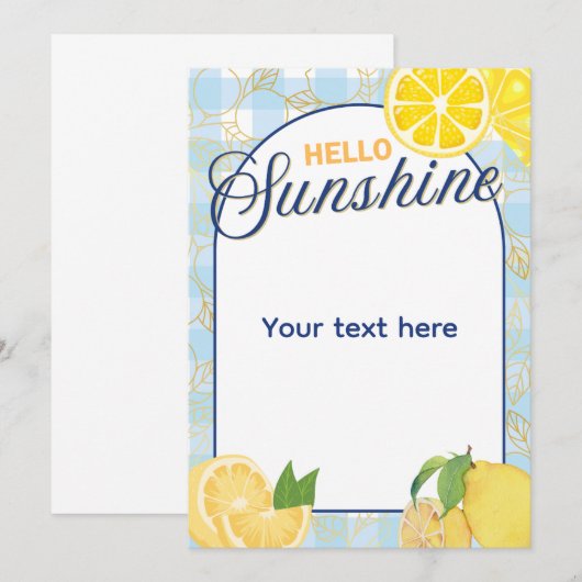 Hello Sunshine Einladung (Vorne/Hinten)