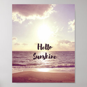 "Hello Sunshine" Foto Zitat Poster