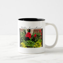 Hello Sunshine Geraniums Zwei-Tone-Tasse