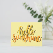 Hello Sunshine Hand Lettered Postcard Postkarte (Stehend Vorderseite)