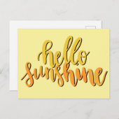 Hello Sunshine Hand Lettered Postcard Postkarte (Vorne/Hinten)