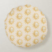 Hello Sunshine Happy Sun   Rundes Kissen (Rückseite)
