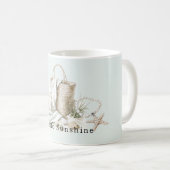Hello Sunshine Mint Beach Shells Starfish Bag Kaffeetasse (VorderseiteRechts)
