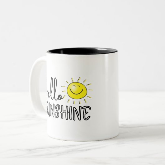 Hello Sunshine Spring Summer Zweifarbige Tasse (Vorderseite Links)