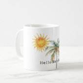 Hello Sunshine Tropical Palm Tree Kaffeetasse (Vorderseite Links)