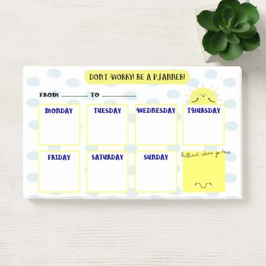 HELLO SUNSHINE - WEEK PLANNER POST-IT KLEBEZETTEL (Büro)