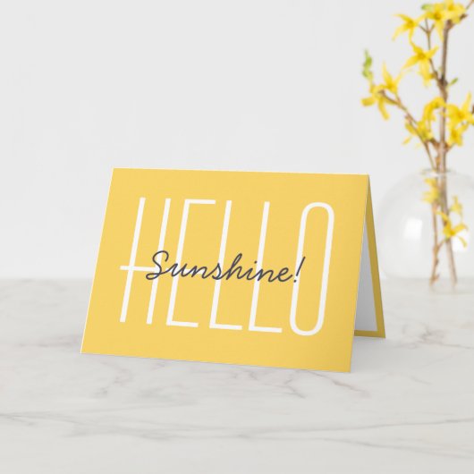 Hello Sunshine Yellow Typografy Note Karte (Gelbe Blume)