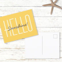 Hello Sunshine Yellow Typografy Zitat