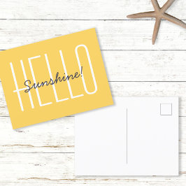 Hello Sunshine Yellow Typografy Zitat Postkarte