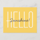 Hello Sunshine Yellow Typografy Zitat Postkarte (Vorderseite)