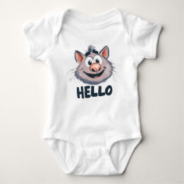 "Hello" Süße Tier Baby Bodysuit Baby Strampler