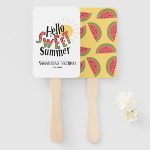 Hello Sweet Summer Watermelon Pool Party Bday Fächer