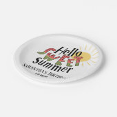 Hello Sweet Summer Watermelon Pool Party Bday Pappteller (Schrägansicht)
